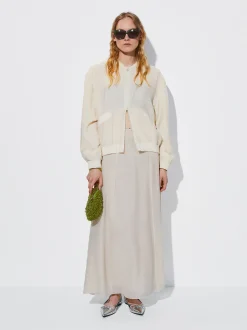 PARFOIS Basics|Strick>Bomberjacke Aus Lyocell Beige