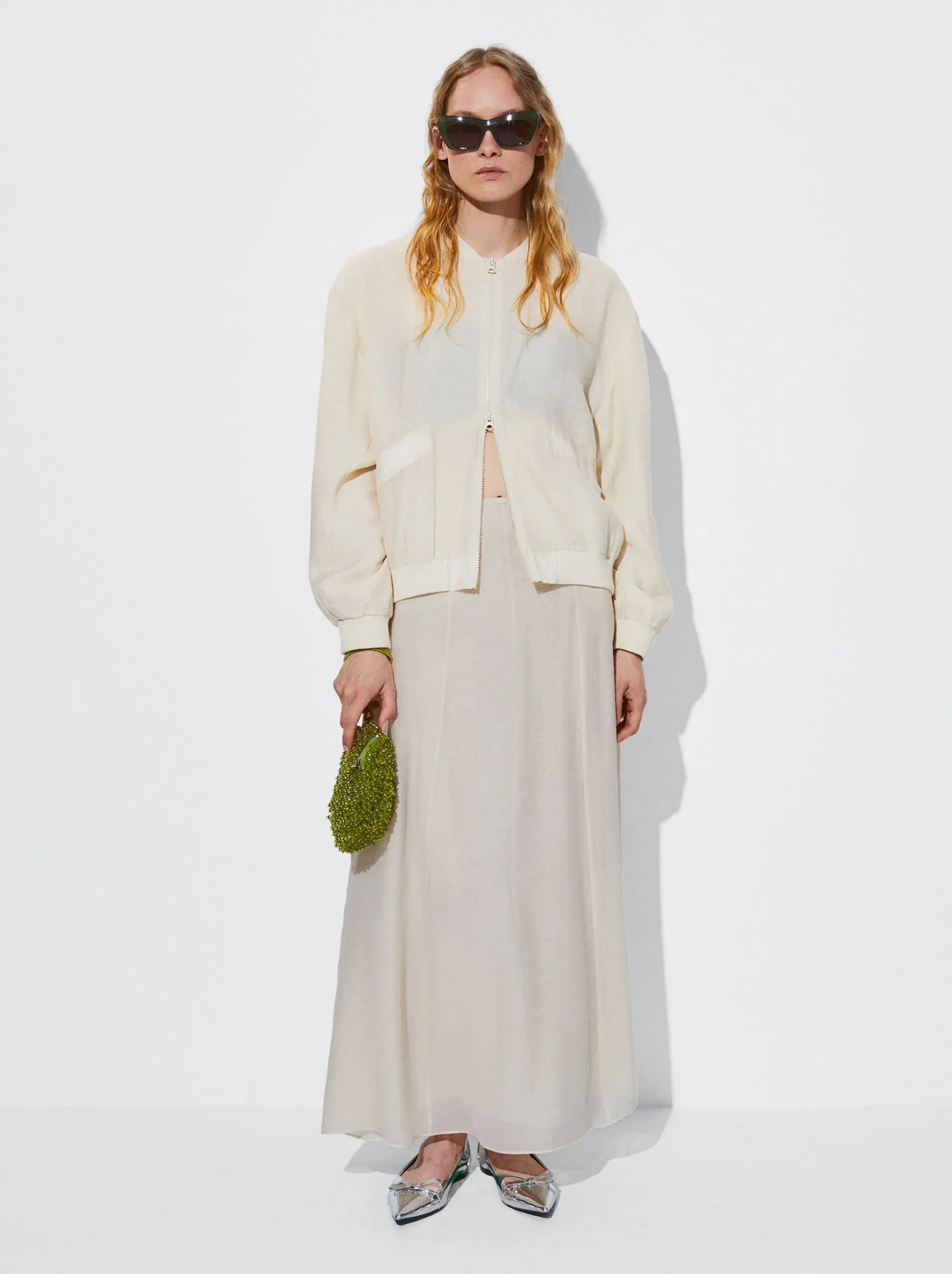 PARFOIS Basics|Strick>Bomberjacke Aus Lyocell Beige