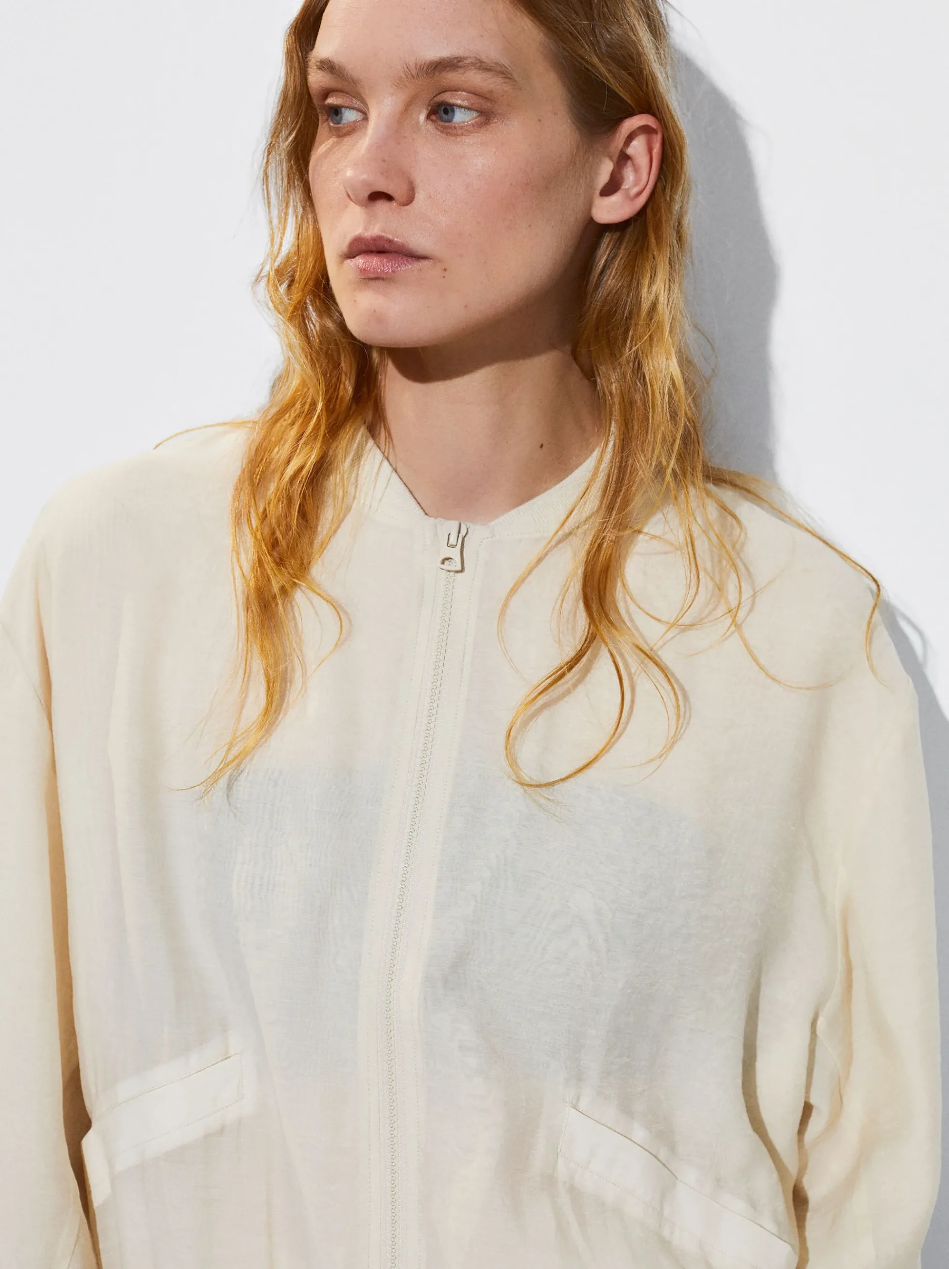 PARFOIS Basics|Strick>Bomberjacke Aus Lyocell Beige