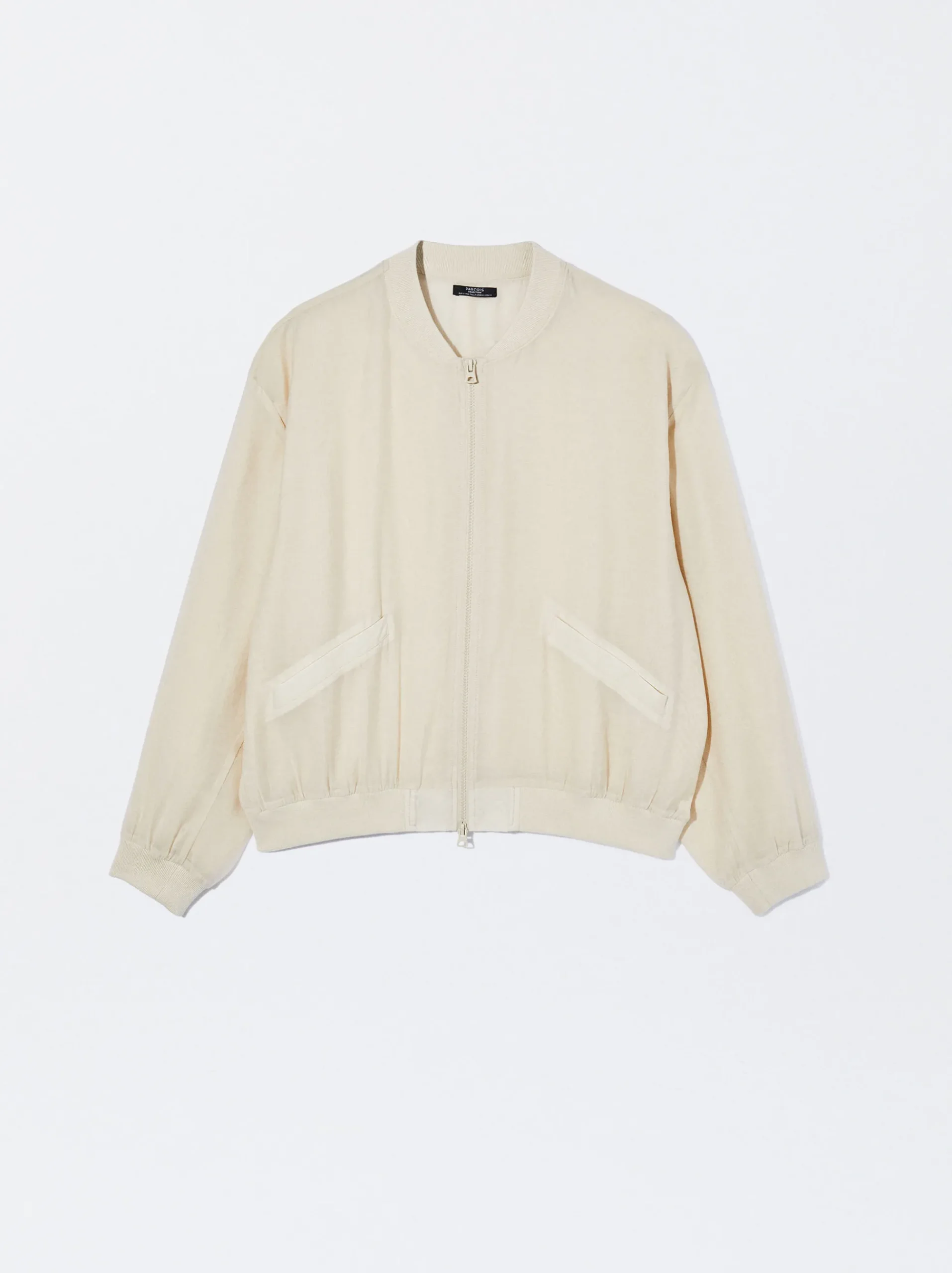 PARFOIS Basics|Strick>Bomberjacke Aus Lyocell Beige