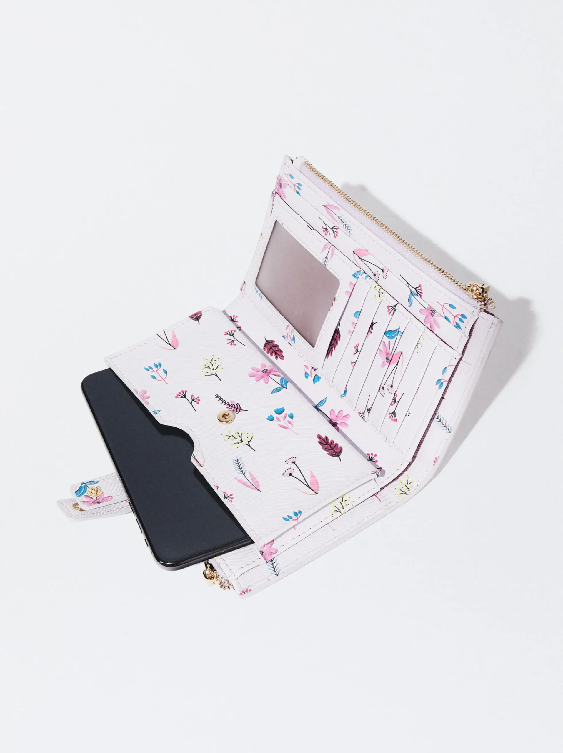PARFOIS Digitaluhren|Rosagoldfarbene Uhr>Brieftasche Mit Blumenprint