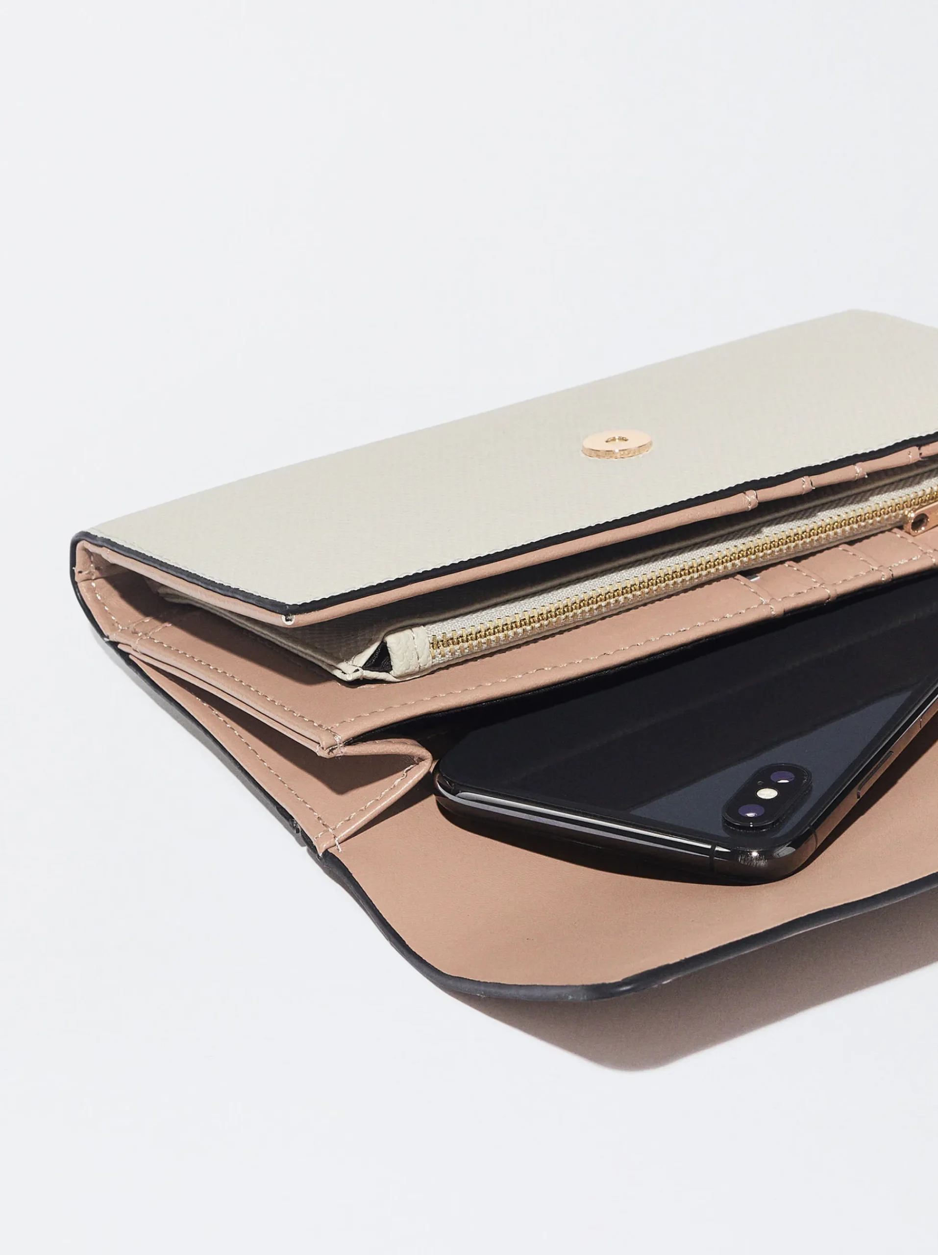 PARFOIS Mehrzwecktaschen|Etuis und Kulturbeutel>Brieftasche Mit Druckknopfverschluss Beige