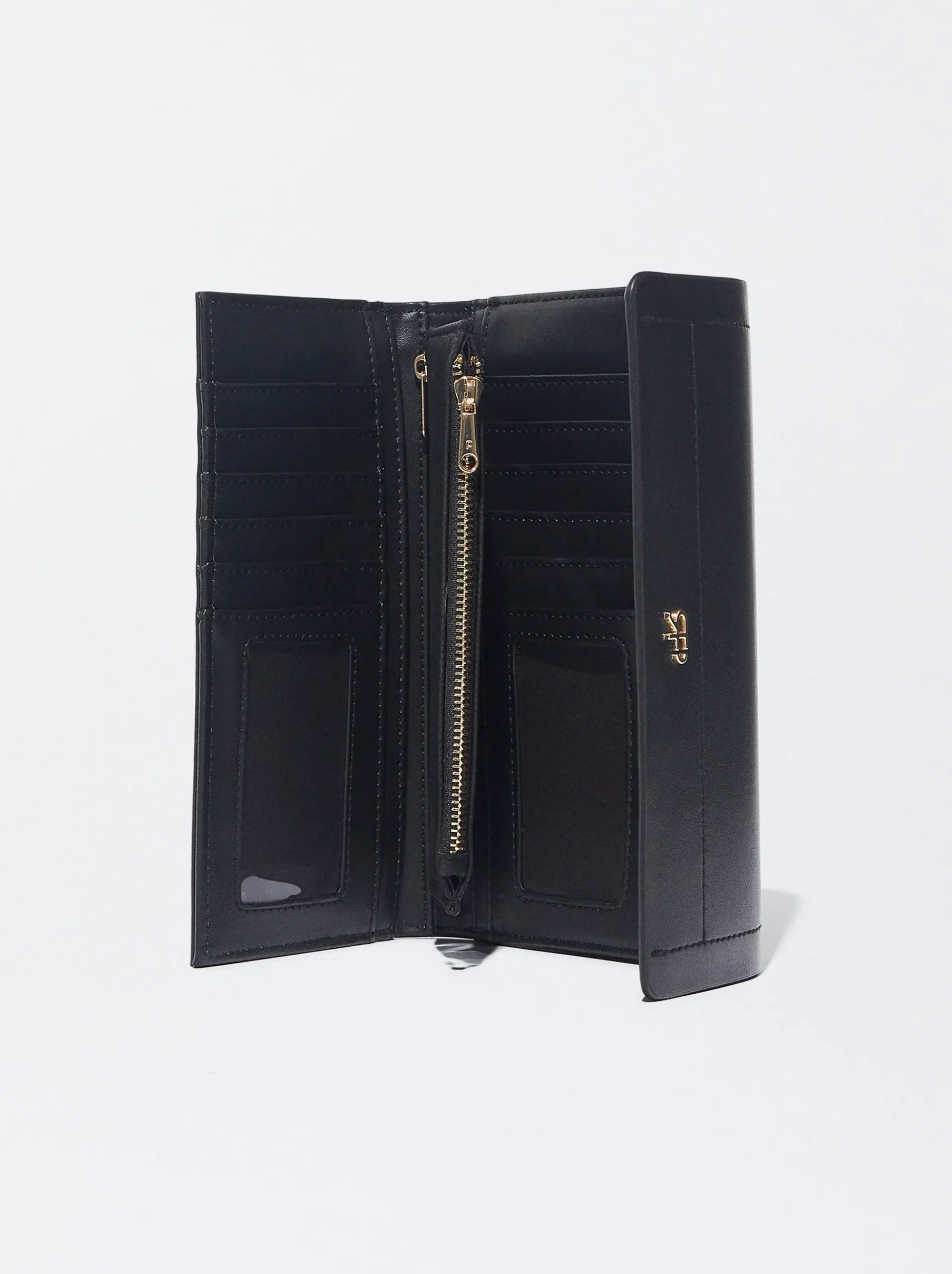 PARFOIS Mehrzwecktaschen|Etuis und Kulturbeutel>Brieftasche Mit Druckknopfverschluss Schwarz