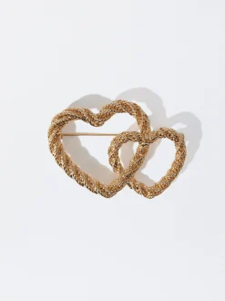 PARFOIS Basics|Strick>Brosche Mit Herz Golden