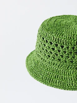 PARFOIS Geldbeutel>Bucket Hat Mit Raphia-Textur Gr&uuml;n