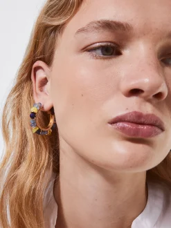 PARFOIS Lange Ohrringe>Bunte Kreolen Mehrfarbig