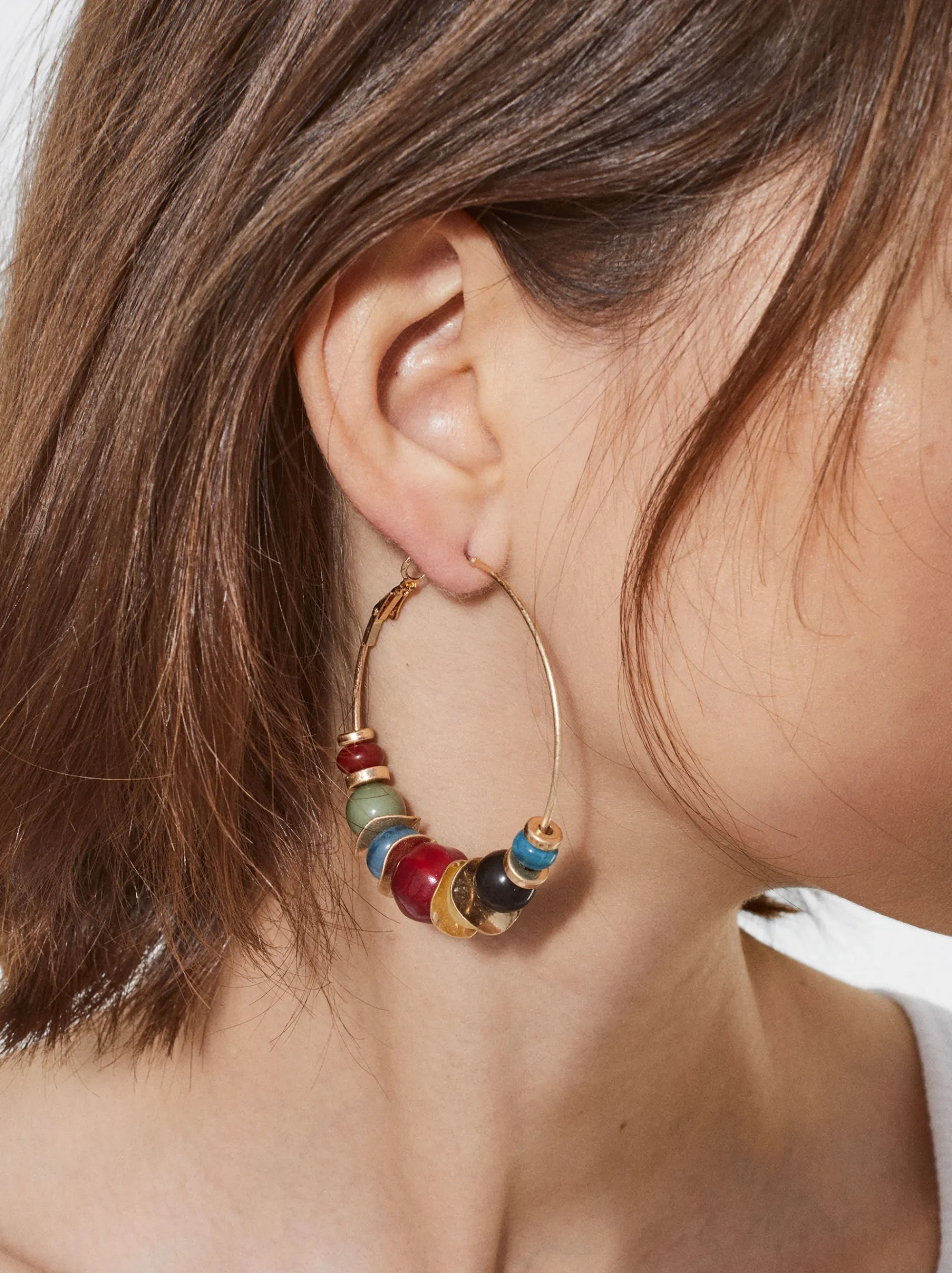 PARFOIS Lange Ohrringe|Trend Collection>Bunte Kreolen Mehrfarbig