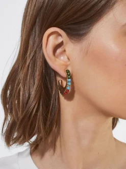 PARFOIS Lange Ohrringe|Premium>Bunte Kreolen Mehrfarbig