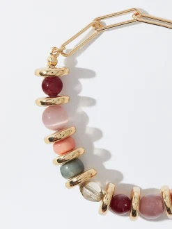 PARFOIS Kurze Halsketten>Buntes Armband Mit Stein Mehrfarbig