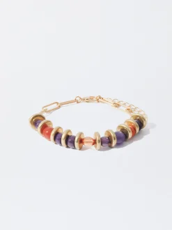 PARFOIS Kurze Halsketten>Buntes Armband Mit Stein Mehrfarbig