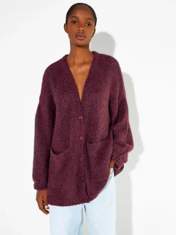 PARFOIS Lange Halsketten>Cardigan Mit Wollmischung Bordeaux