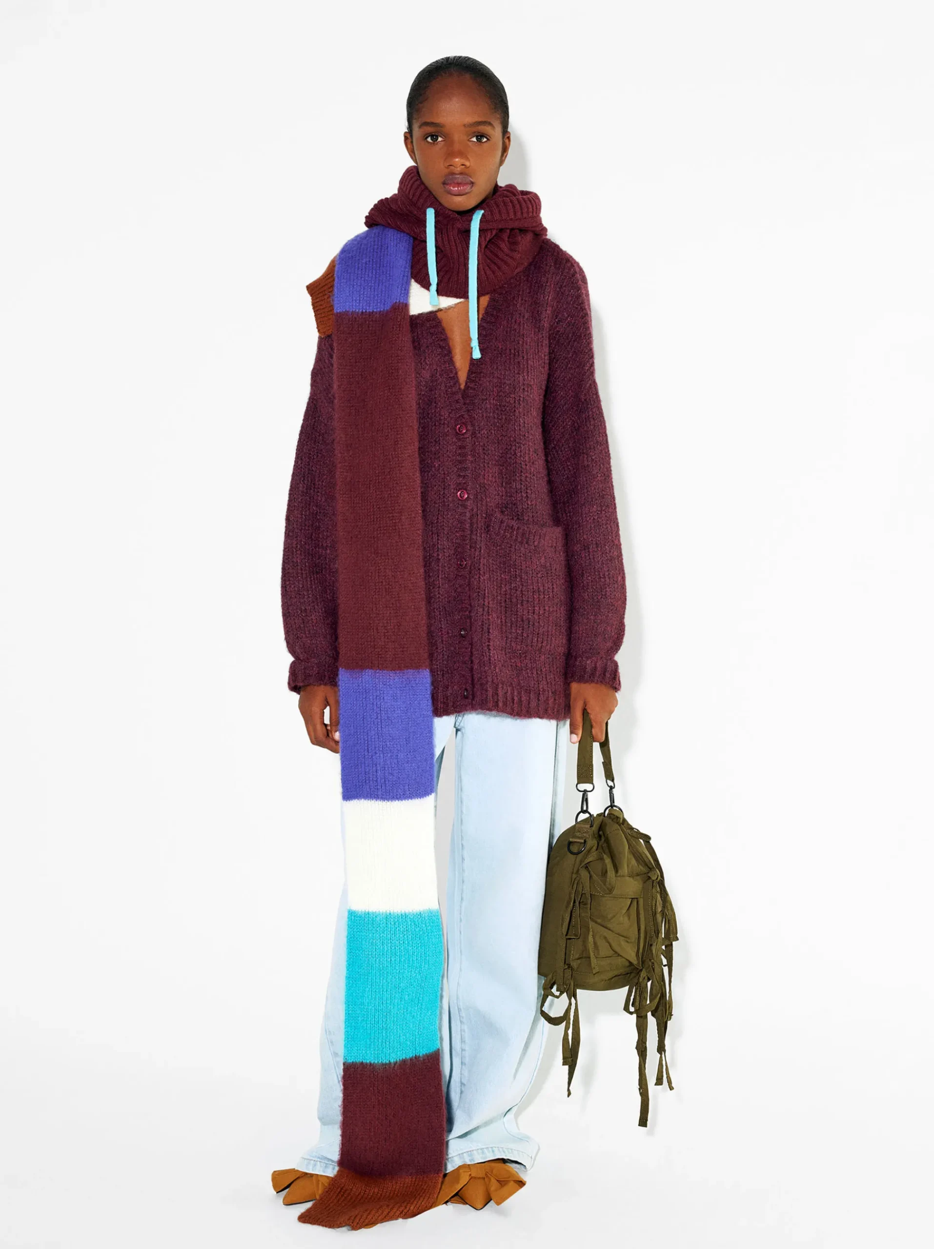 PARFOIS Lange Halsketten>Cardigan Mit Wollmischung Bordeaux