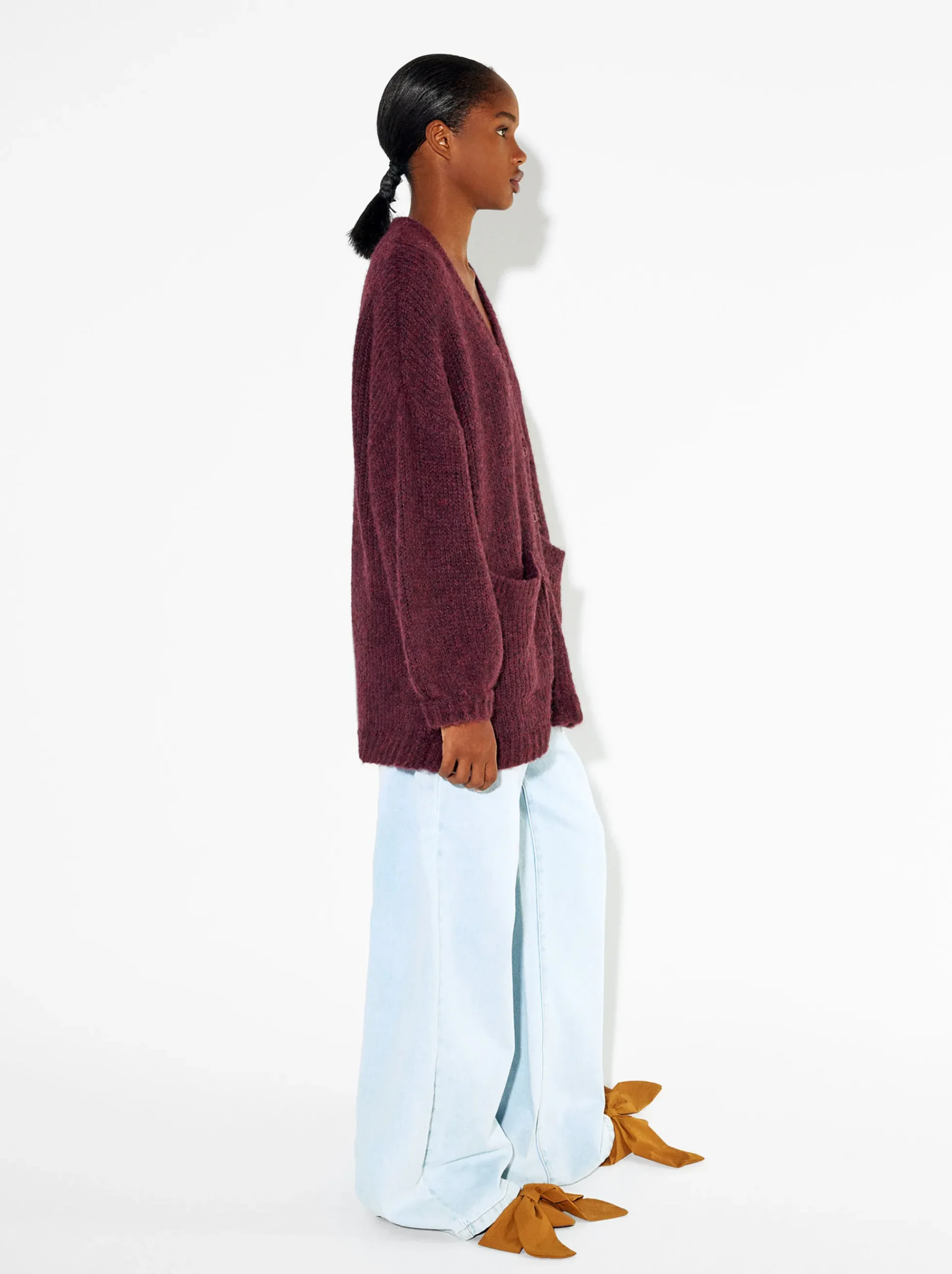 PARFOIS Lange Halsketten>Cardigan Mit Wollmischung Bordeaux
