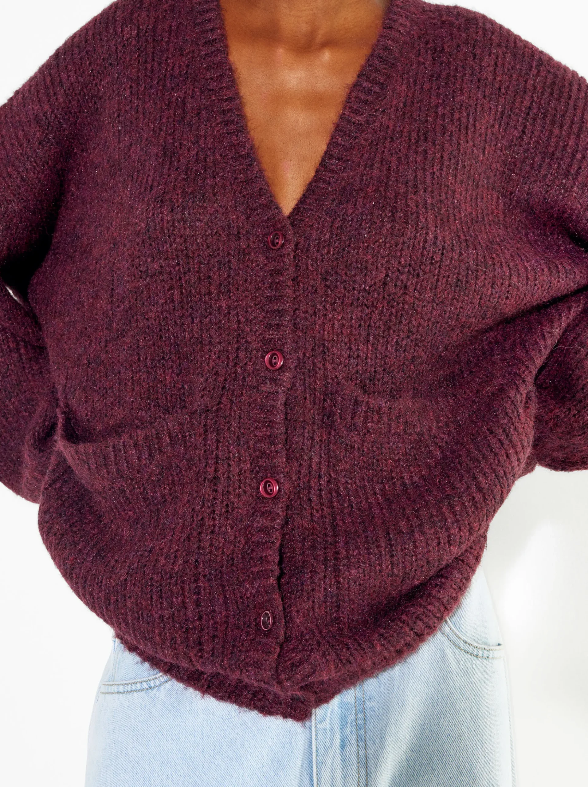 PARFOIS Lange Halsketten>Cardigan Mit Wollmischung Bordeaux