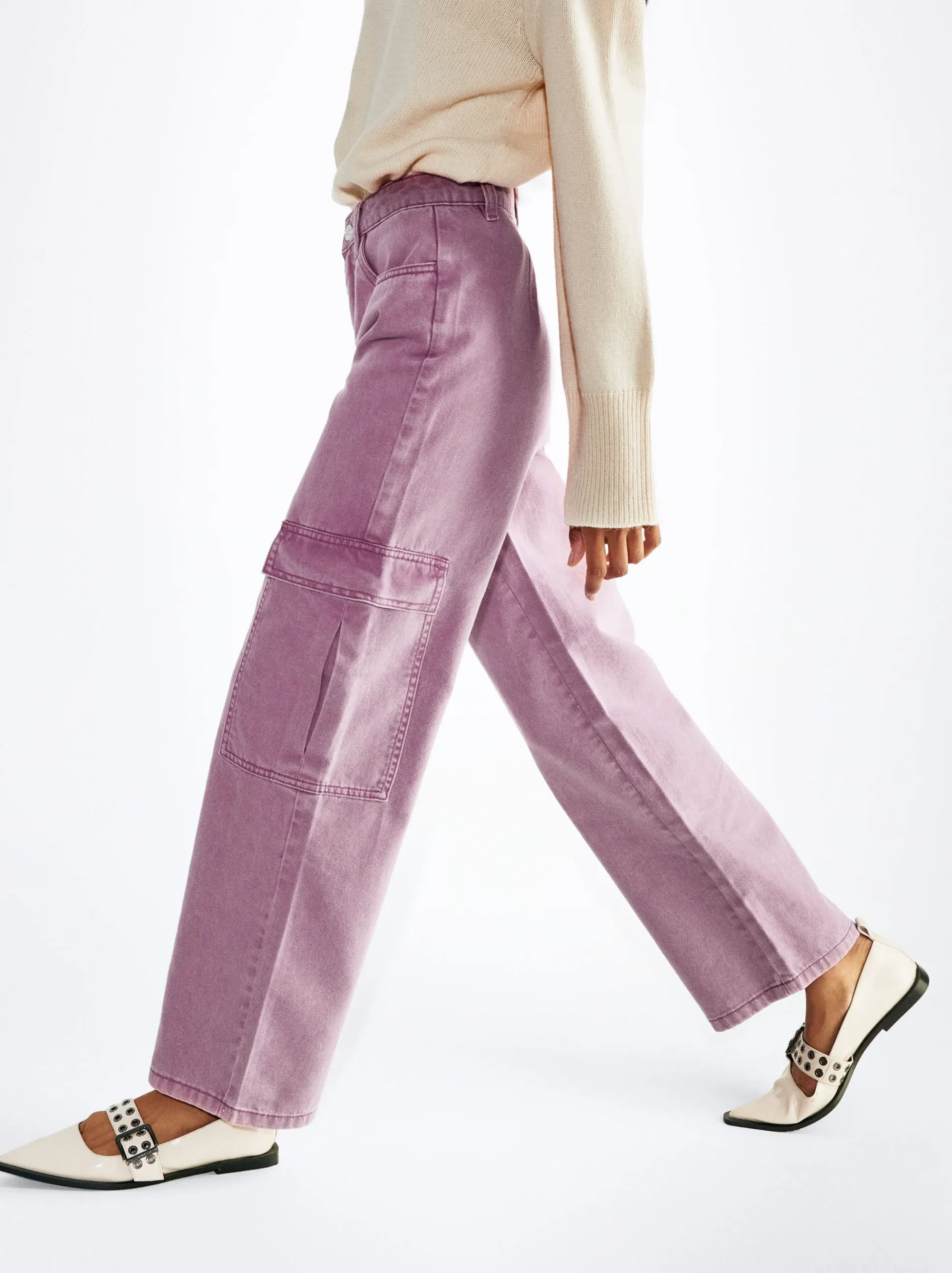 PARFOIS Schultertaschen>Cargohose Aus Reiner Baumwolle Rosa