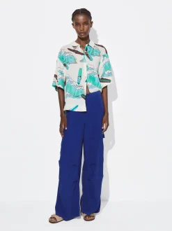 PARFOIS Schultertaschen>Cargohose Aus Reiner Baumwolle Blau