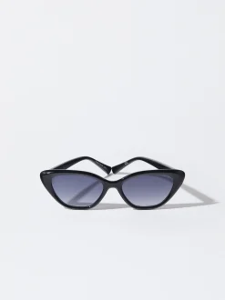 PARFOIS Klammer>Cat-Eye Sonnenbrille Schwarz
