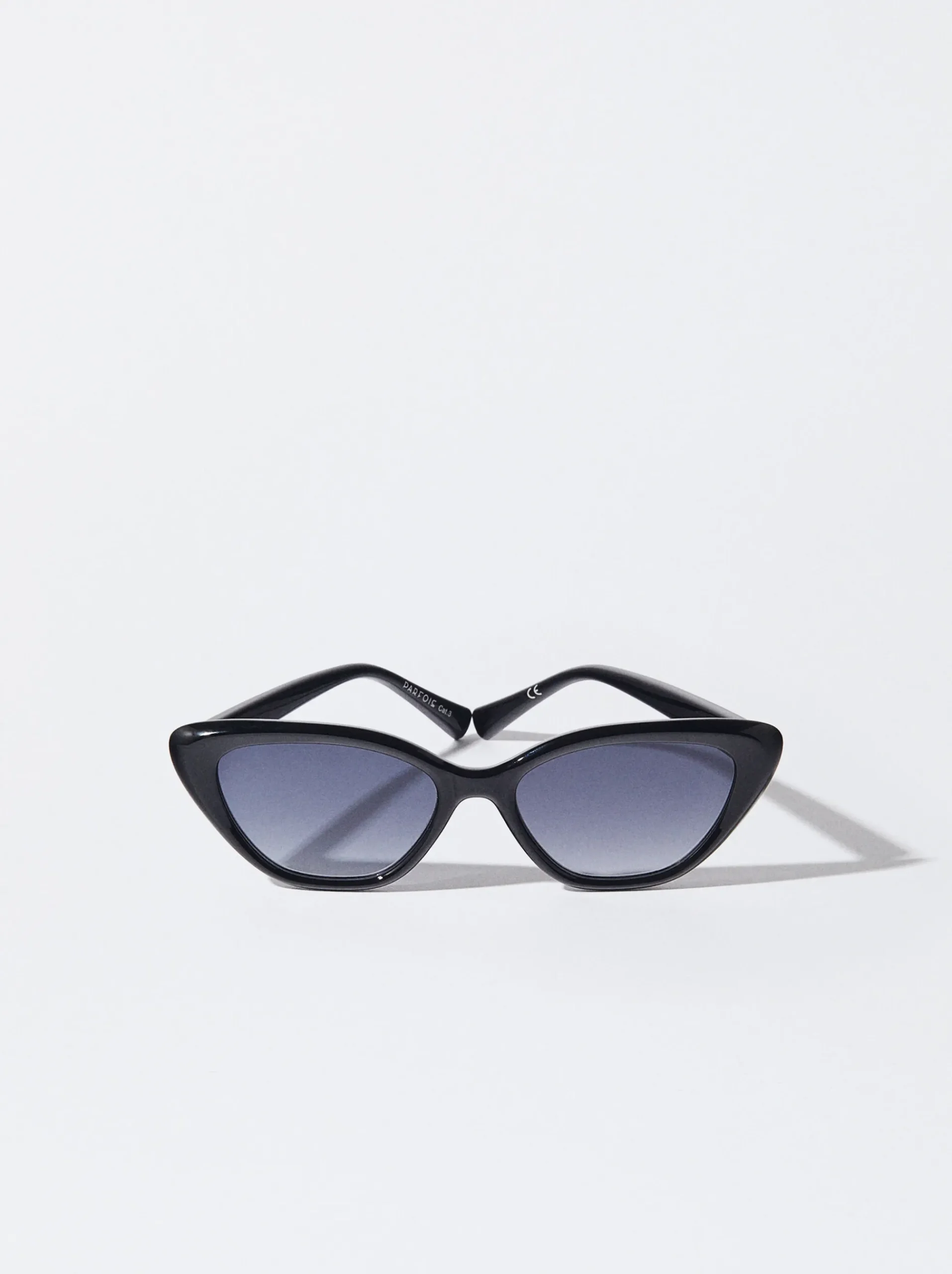 PARFOIS Klammer>Cat-Eye Sonnenbrille Schwarz