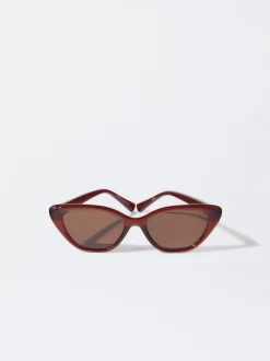 PARFOIS Klammer>Cat-Eye Sonnenbrille Bordeaux
