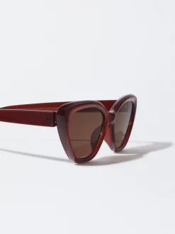 PARFOIS Klammer>Cat-Eye Sonnenbrille Bordeaux