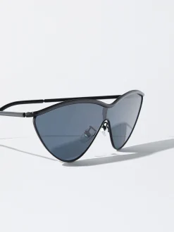 PARFOIS Printed>Cat-Eye Sonnenbrille Schwarz
