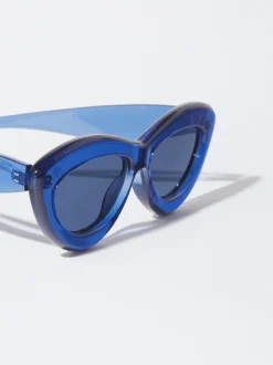 PARFOIS Kunststoff Sonnenbrille|Ovalem Sonnenbrille>Cat-Eye Sonnenbrille Blau