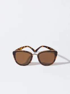 PARFOIS Klammer>Cat-Eye Sonnenbrille Braun