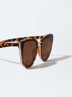 PARFOIS Klammer>Cat-Eye Sonnenbrille Braun