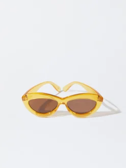 PARFOIS Kunststoff Sonnenbrille|Cat-Eye Sonnenbrille>Cat-Eye Sonnenbrille Gelb