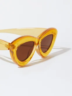 PARFOIS Kunststoff Sonnenbrille|Cat-Eye Sonnenbrille>Cat-Eye Sonnenbrille Gelb