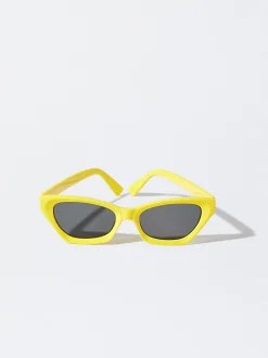 PARFOIS Kunststoff Sonnenbrille|Cat-Eye Sonnenbrille>Cat-Eye Sonnenbrille Gelb
