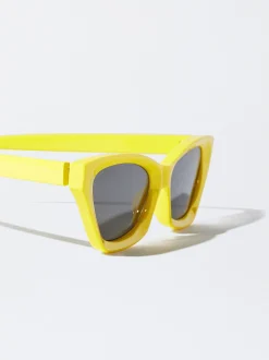 PARFOIS Kunststoff Sonnenbrille|Cat-Eye Sonnenbrille>Cat-Eye Sonnenbrille Gelb