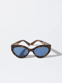 PARFOIS Klammer>Cat-Eye-Sonnenbrille Braun
