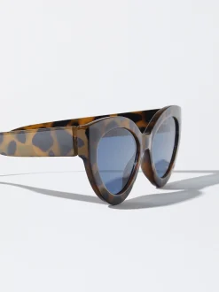 PARFOIS Klammer>Cat-Eye-Sonnenbrille Braun