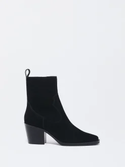 PARFOIS Lange Ohrringe>Cowboy-Lederstiefeletten Mit Absatz Schwarz