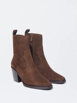 PARFOIS Lange Ohrringe>Cowboy-Stiefelette Aus Leder Braun