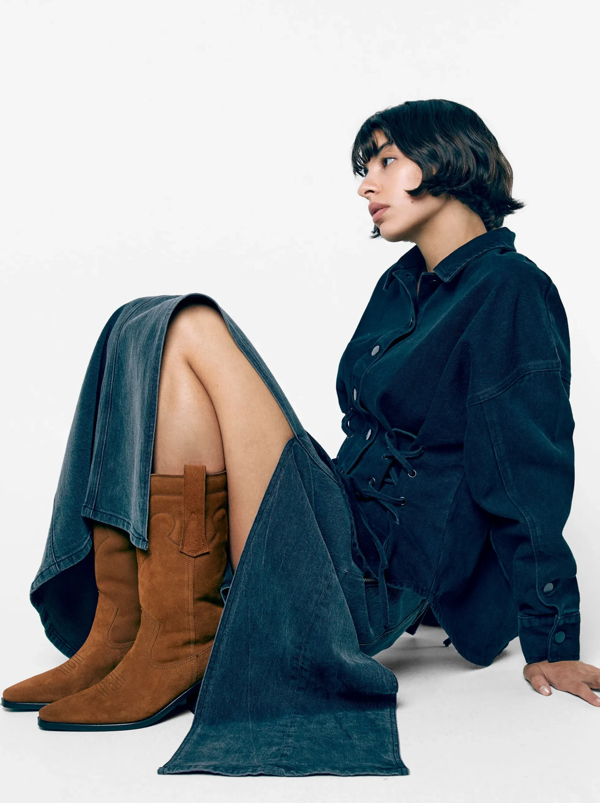 PARFOIS Lange Ohrringe|Mittlere Ohrringe>Cowboy-Stiefelette Aus Leder Braun