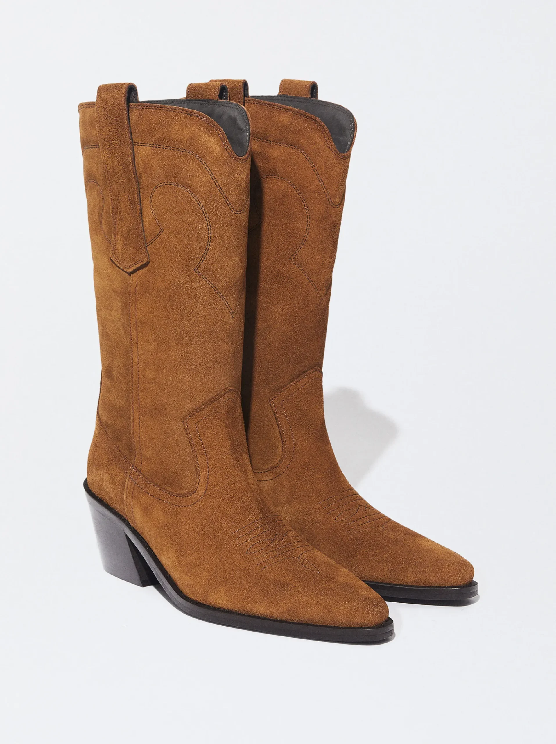 PARFOIS Lange Ohrringe|Mittlere Ohrringe>Cowboy-Stiefelette Aus Leder Braun