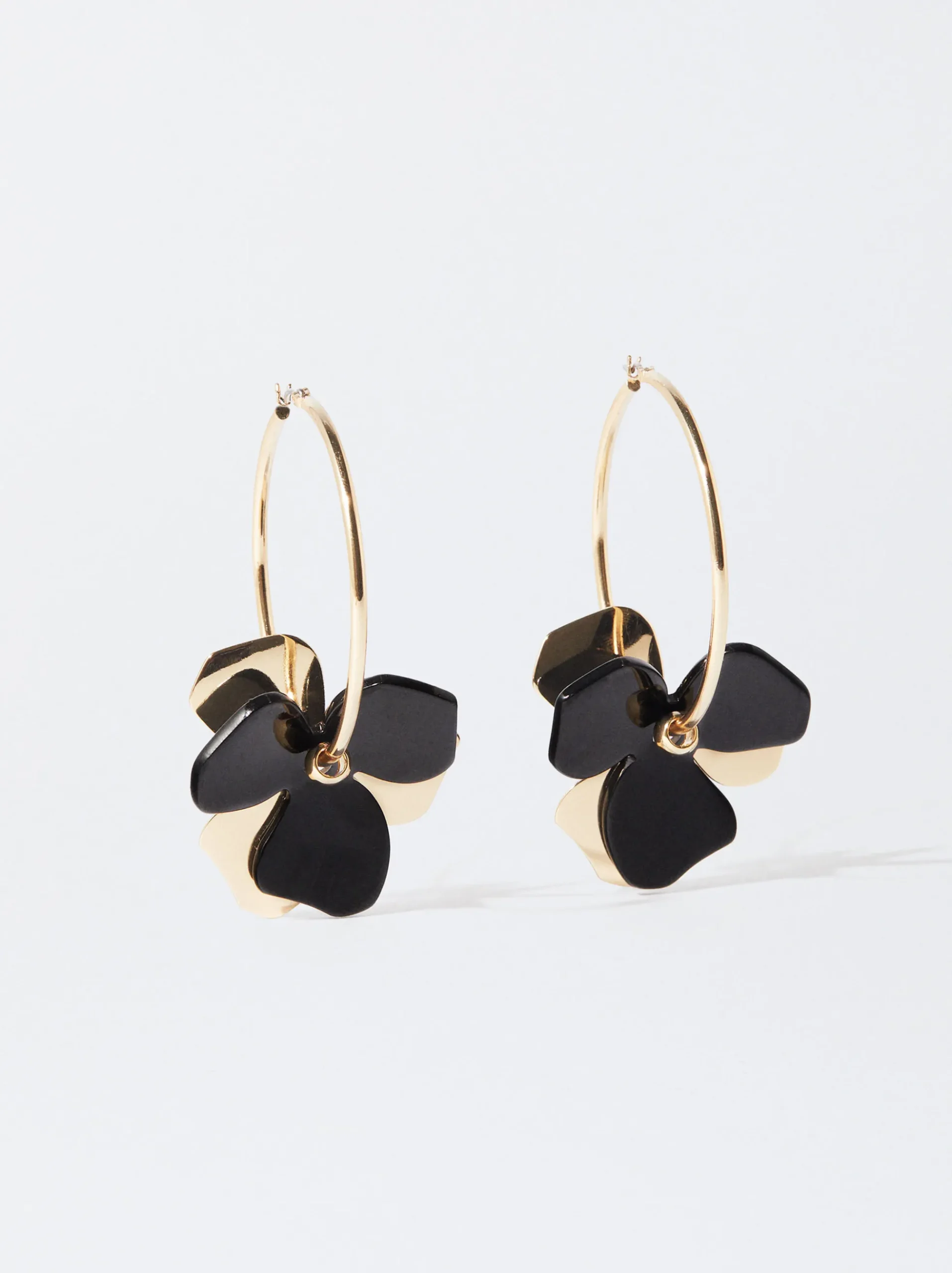 PARFOIS Lange Ohrringe|Trend Collection>Creolen Mit Blume Schwarz