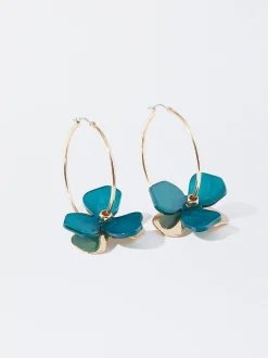 PARFOIS Lange Ohrringe|Mittlere Ohrringe>Creolen Mit Blume Grau
