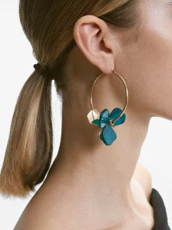 PARFOIS Lange Ohrringe|Mittlere Ohrringe>Creolen Mit Blume Grau