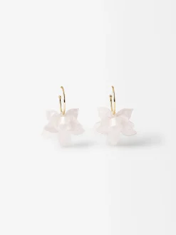 PARFOIS Lange Ohrringe|Trend Collection>Creolen Mit Blume Rosa