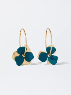 PARFOIS Lange Ohrringe|Mittlere Ohrringe>Creolen Mit Blume Ziegelrot