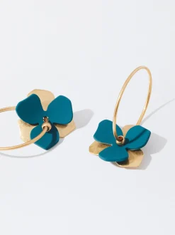 PARFOIS Lange Ohrringe|Mittlere Ohrringe>Creolen Mit Blume Ziegelrot