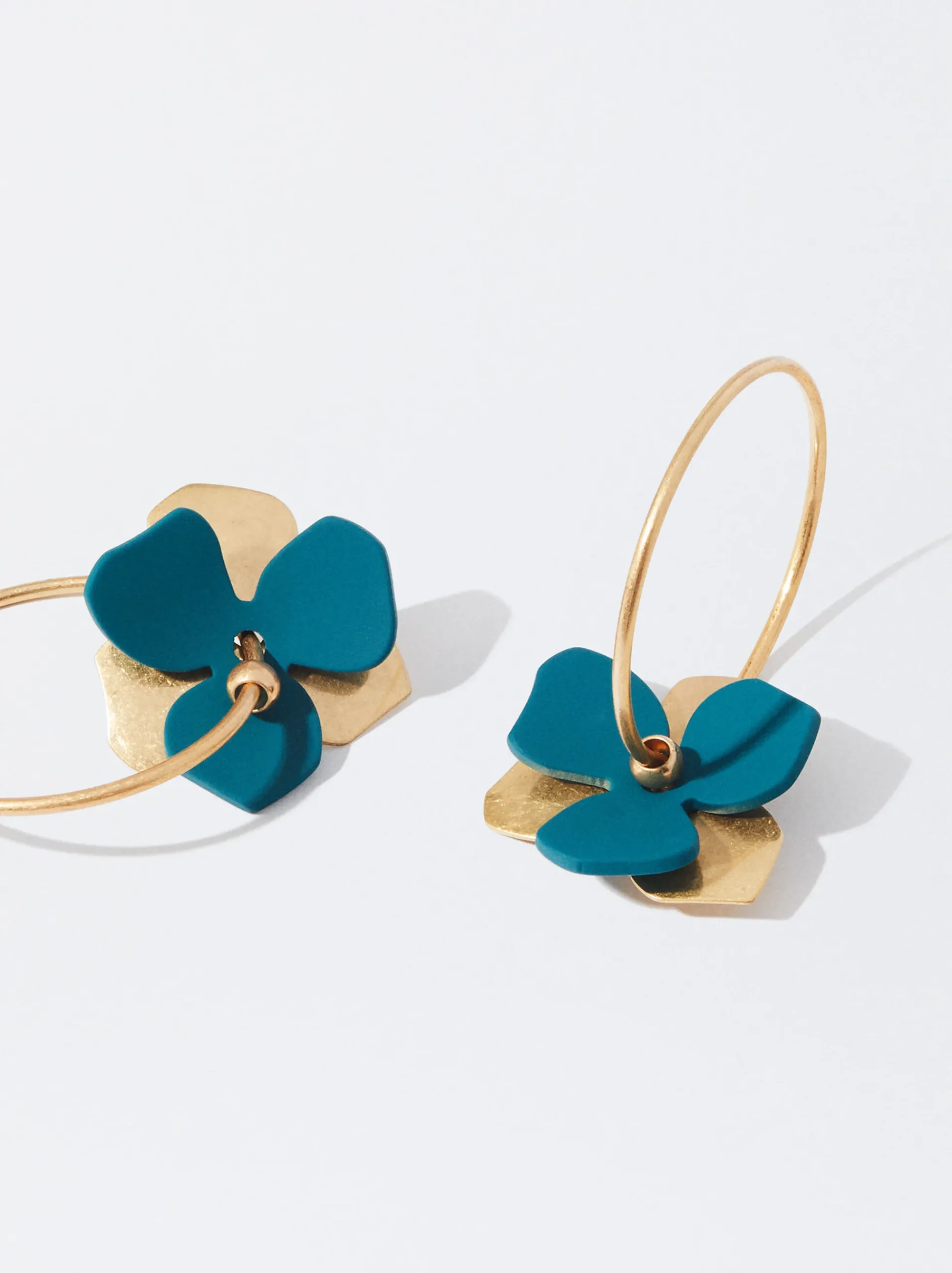 PARFOIS Lange Ohrringe|Mittlere Ohrringe>Creolen Mit Blume Ziegelrot
