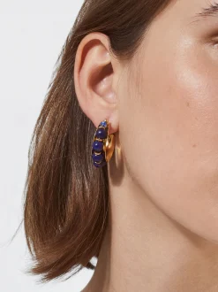 PARFOIS Lange Ohrringe|Mittlere Ohrringe>Creolen Mit Edelstein Blau
