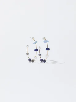 PARFOIS Ringe>Creolen Mit Naturstein Mehrfarbig