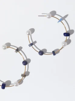 PARFOIS Ringe>Creolen Mit Naturstein Mehrfarbig