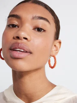 PARFOIS Lange Ohrringe|Trend Collection>Creolen Mit Strass Orange