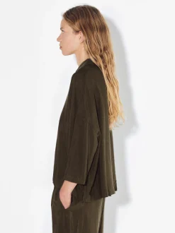 PARFOIS Strick|Pullover Und Jacke>Cupro-Hemd Mit Kn&ouml;pfen Khaki